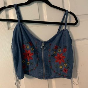 Denim crop top